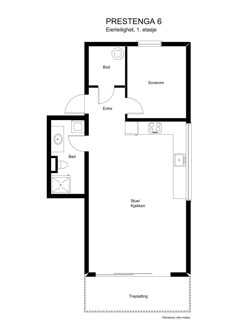 Prestenga 6, 1. etasje Galleribilde