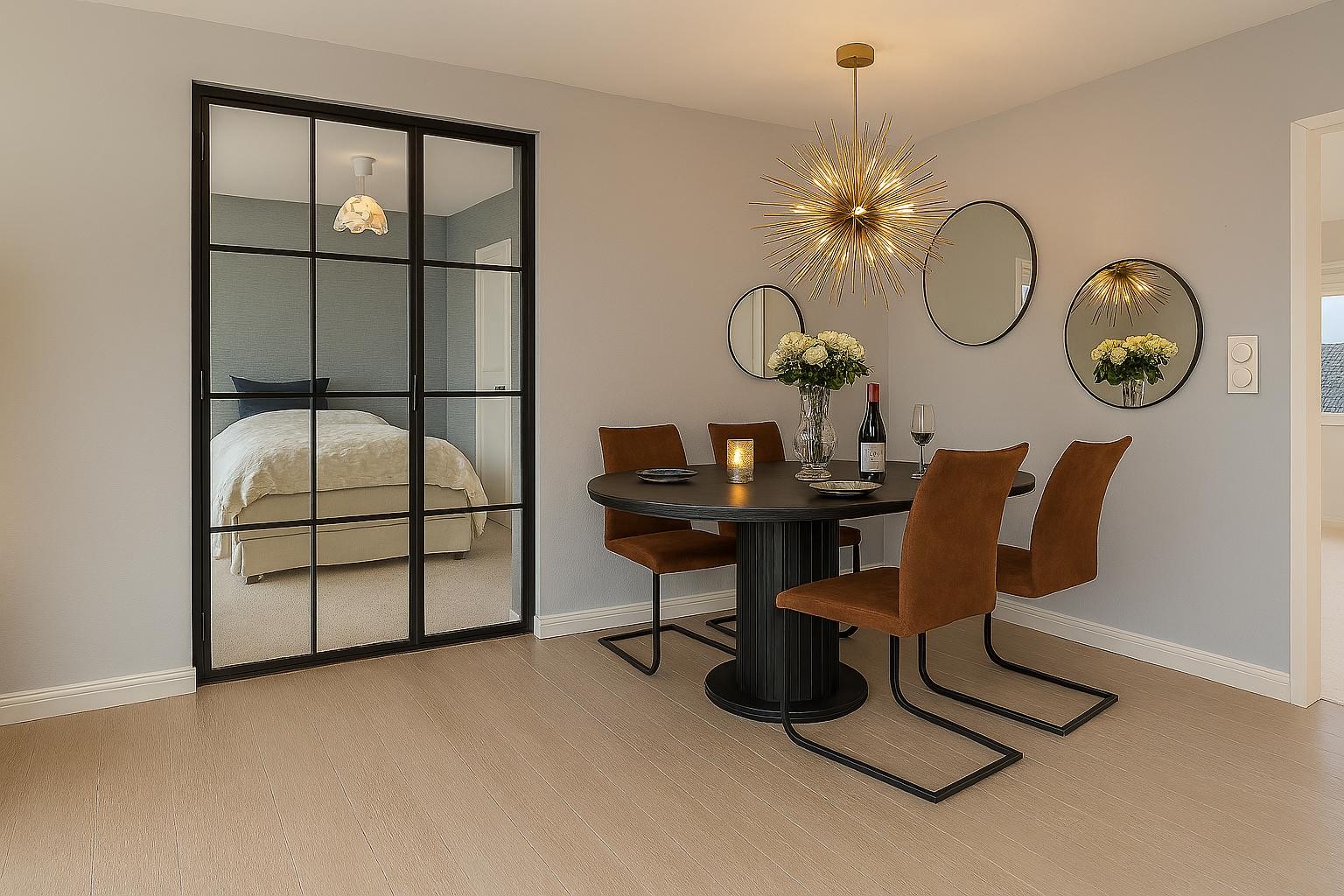 Illustrasjonsbilde
Slik kan det se ut dersom en ønsker en skillevegg mellom stue og soverom. Galleribilde