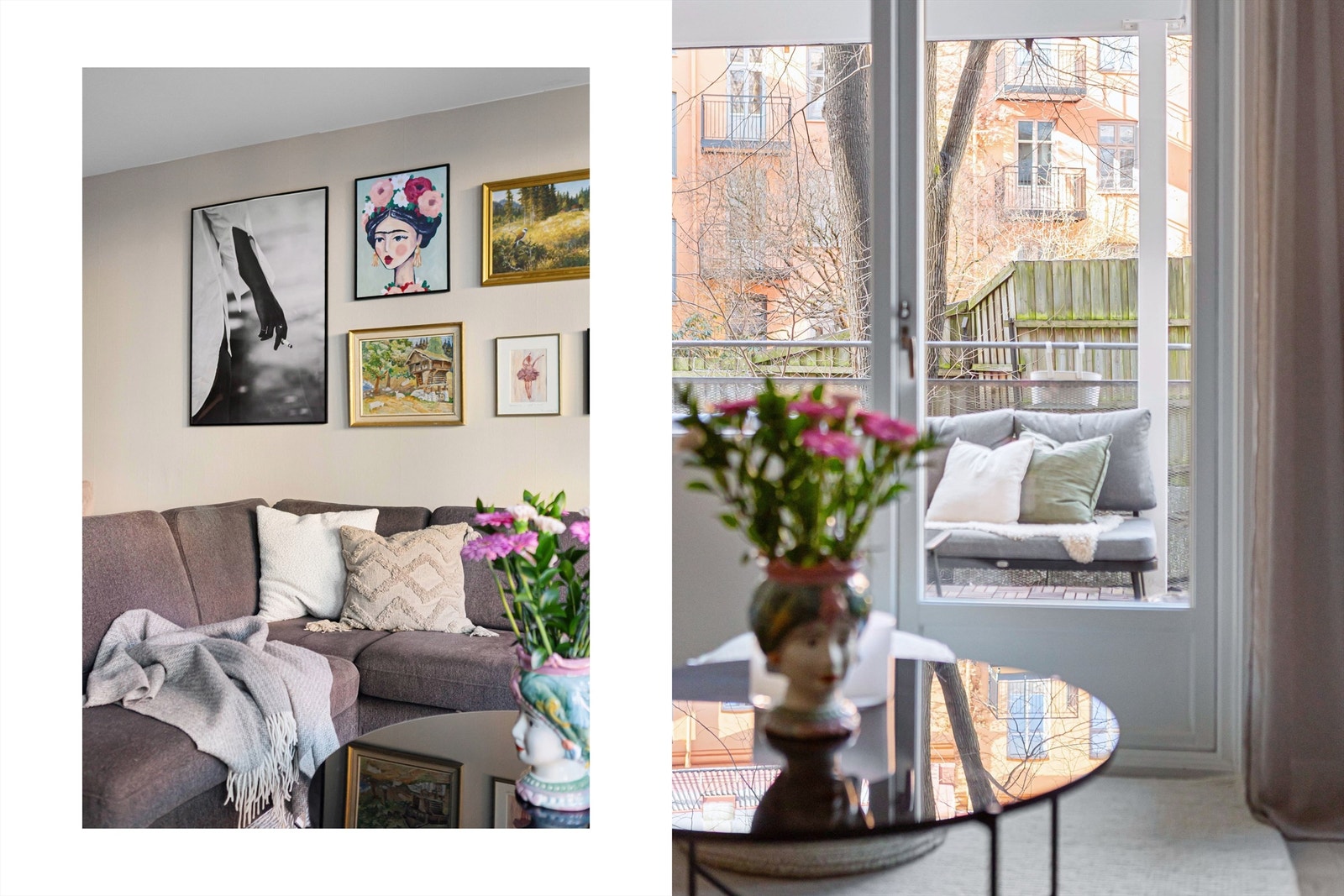 Herfra er det utgang til balkongen, som gir en fin forlengelse av oppholdsrommet i de varmere månedene. Galleribilde