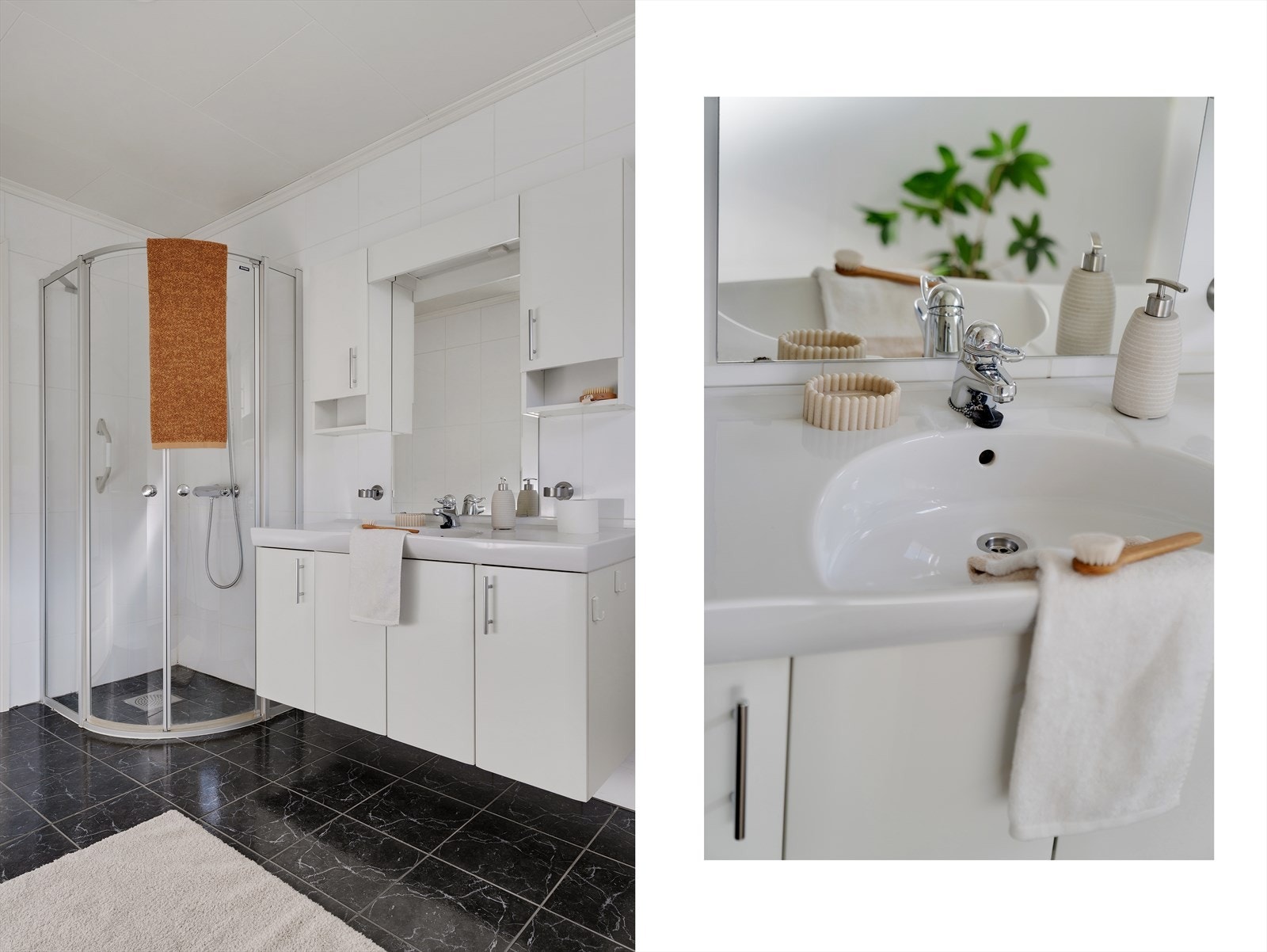 - Lekkert helfliset bad. Merk godt med skapplass- Galleribilde