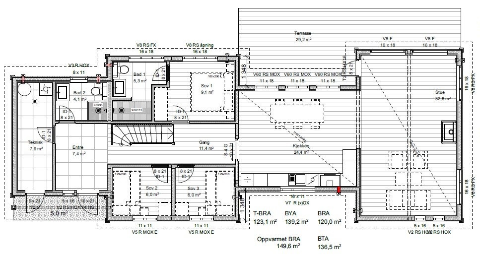 Planløsning hovedplan Galleribilde