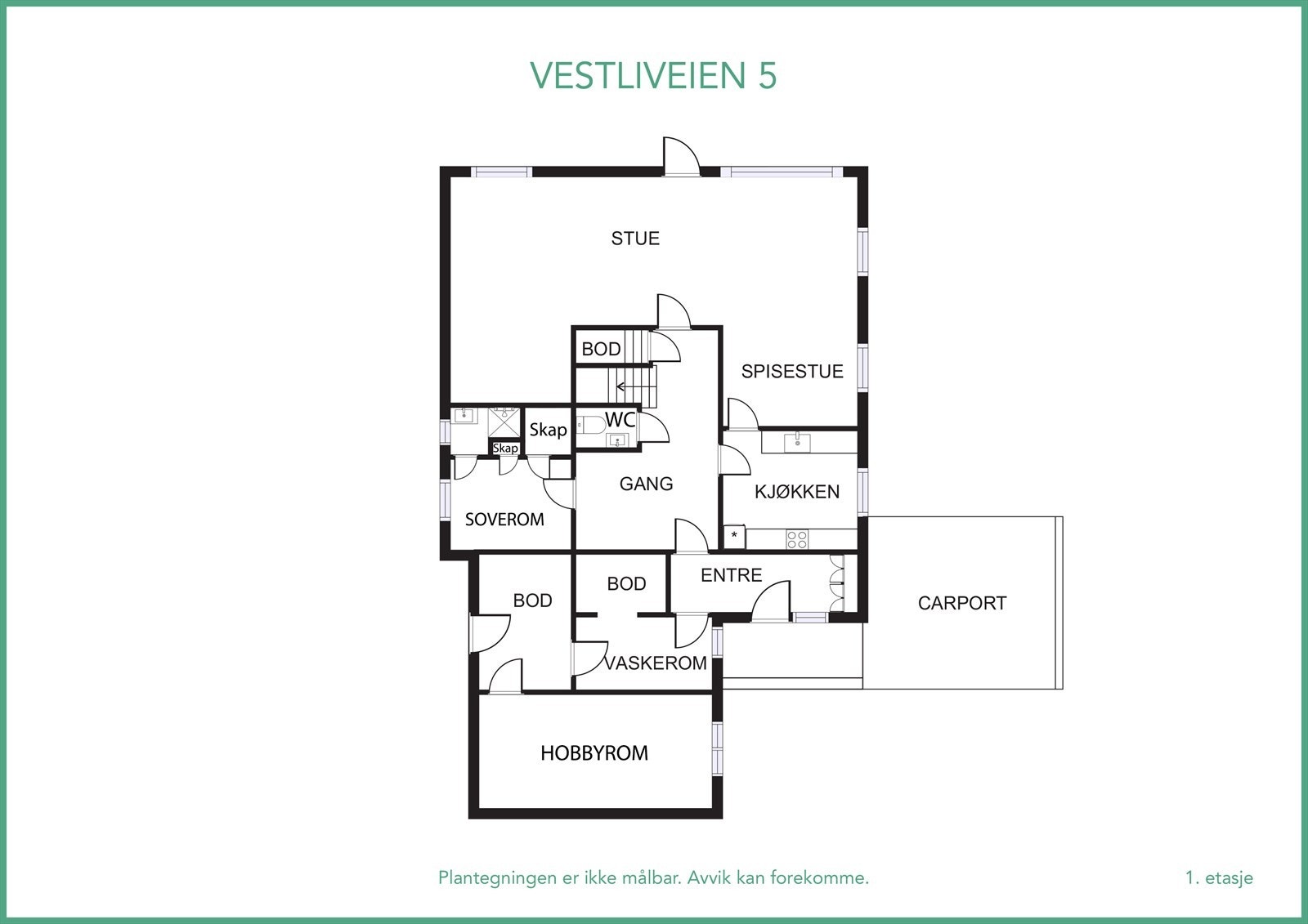 Plantegning 1. etasje Galleribilde