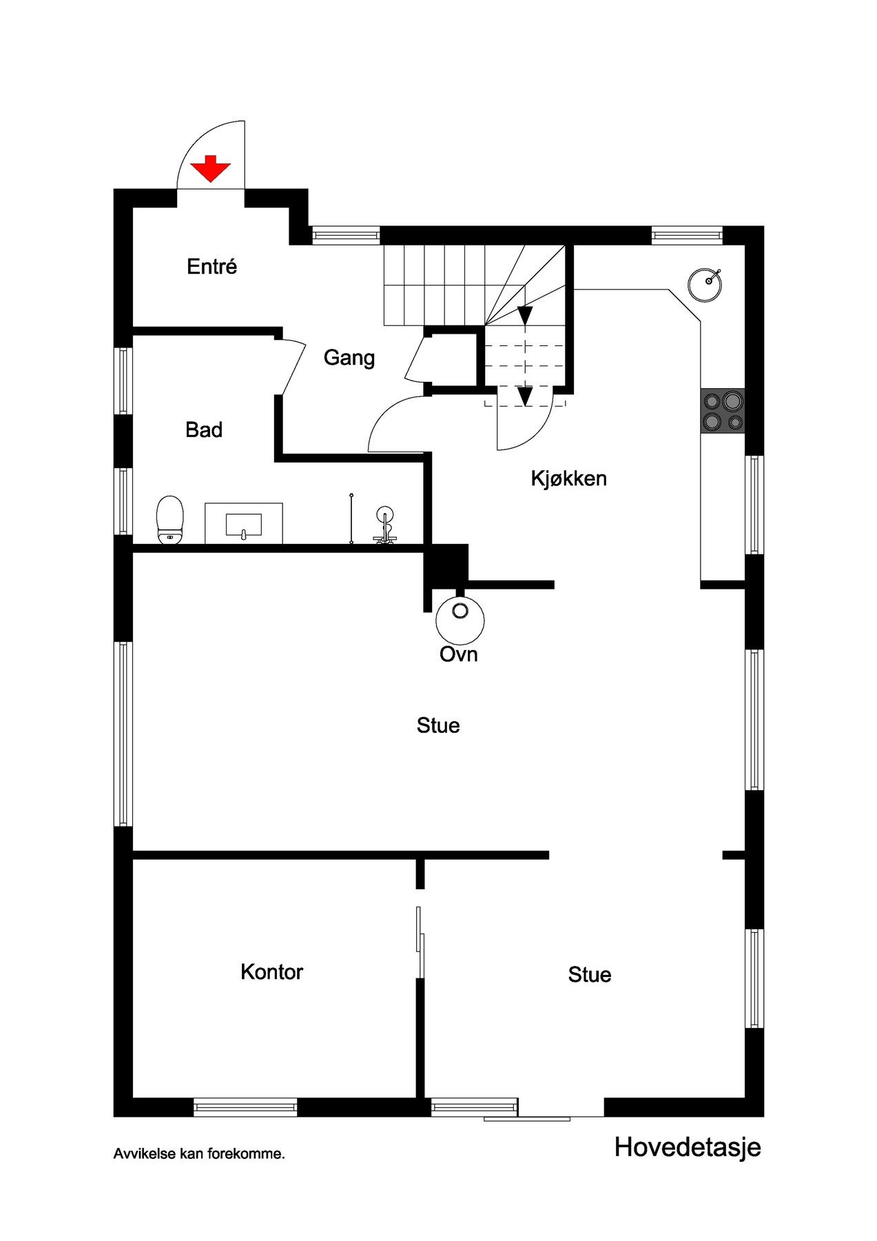 Plantegning 1. etg. Galleribilde