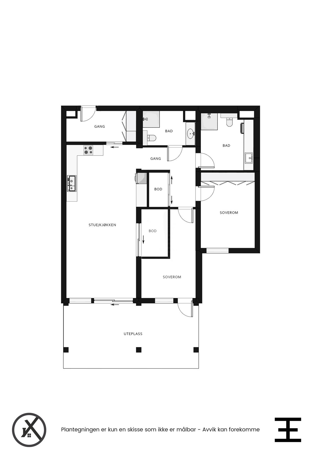 Det er satt opp et lettvegg, Denne kan lett fjernes. Nå er det da en ekstra innvendig stor bod/kontor Galleribilde