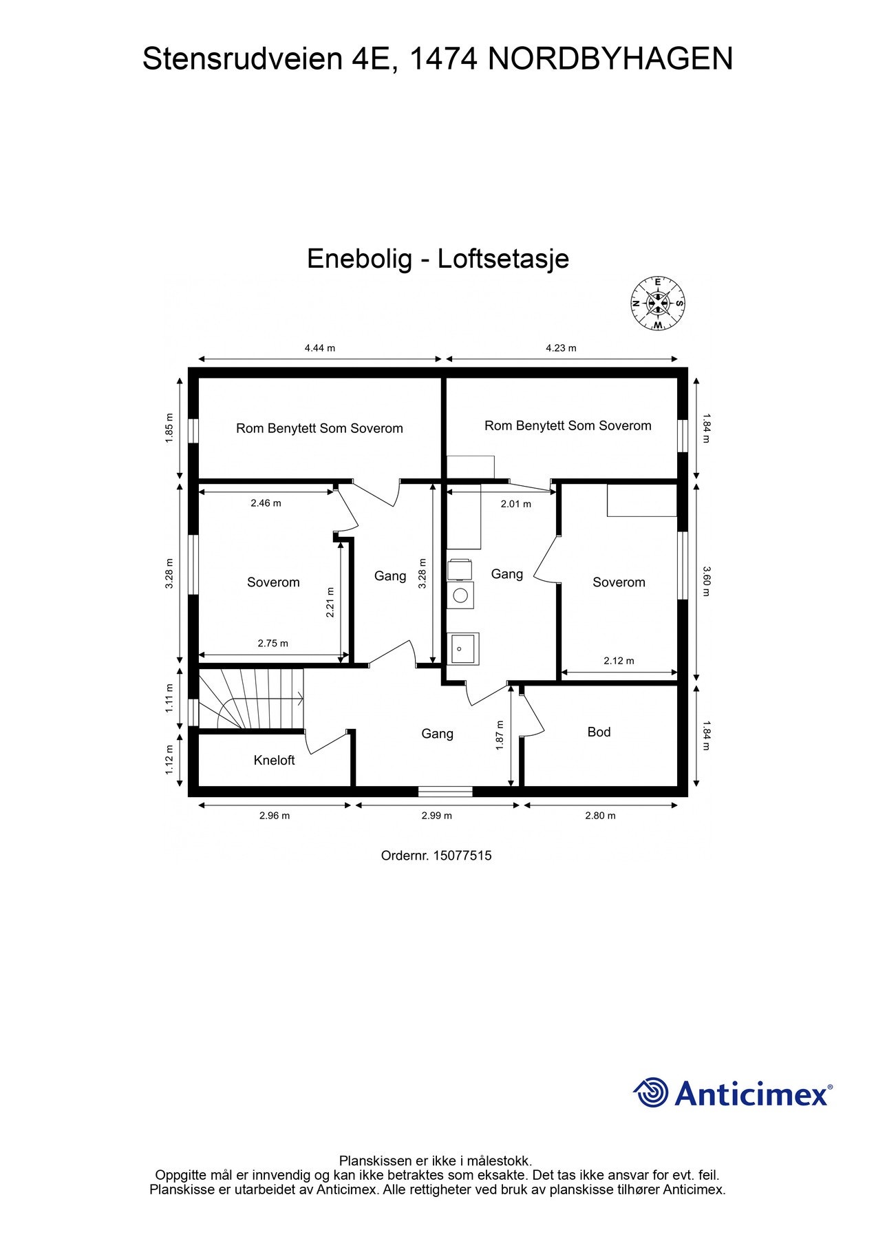 Plantegning av 2. etasje i hovedbygningen. Galleribilde