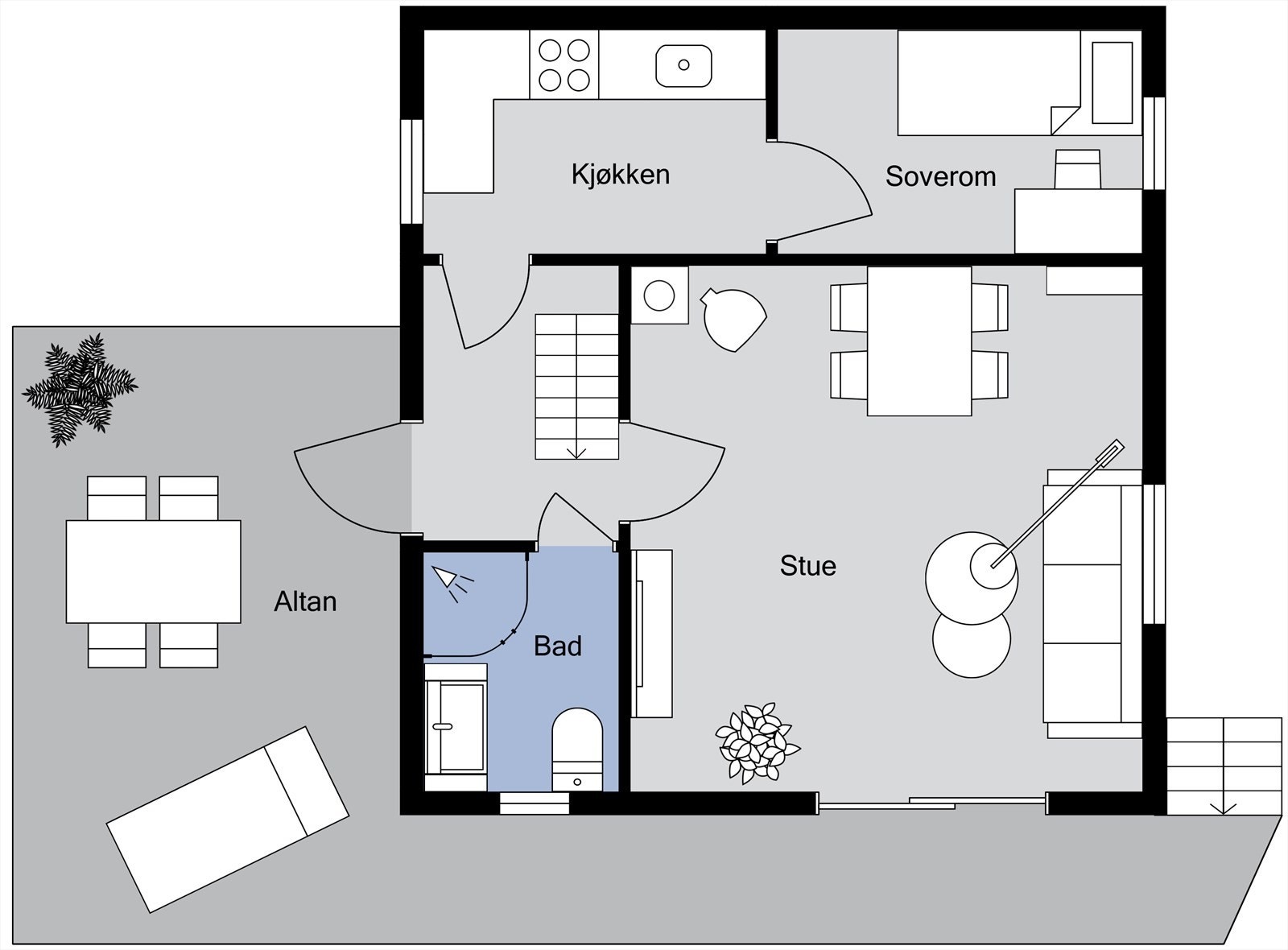Planløsning 1. etasje Galleribilde
