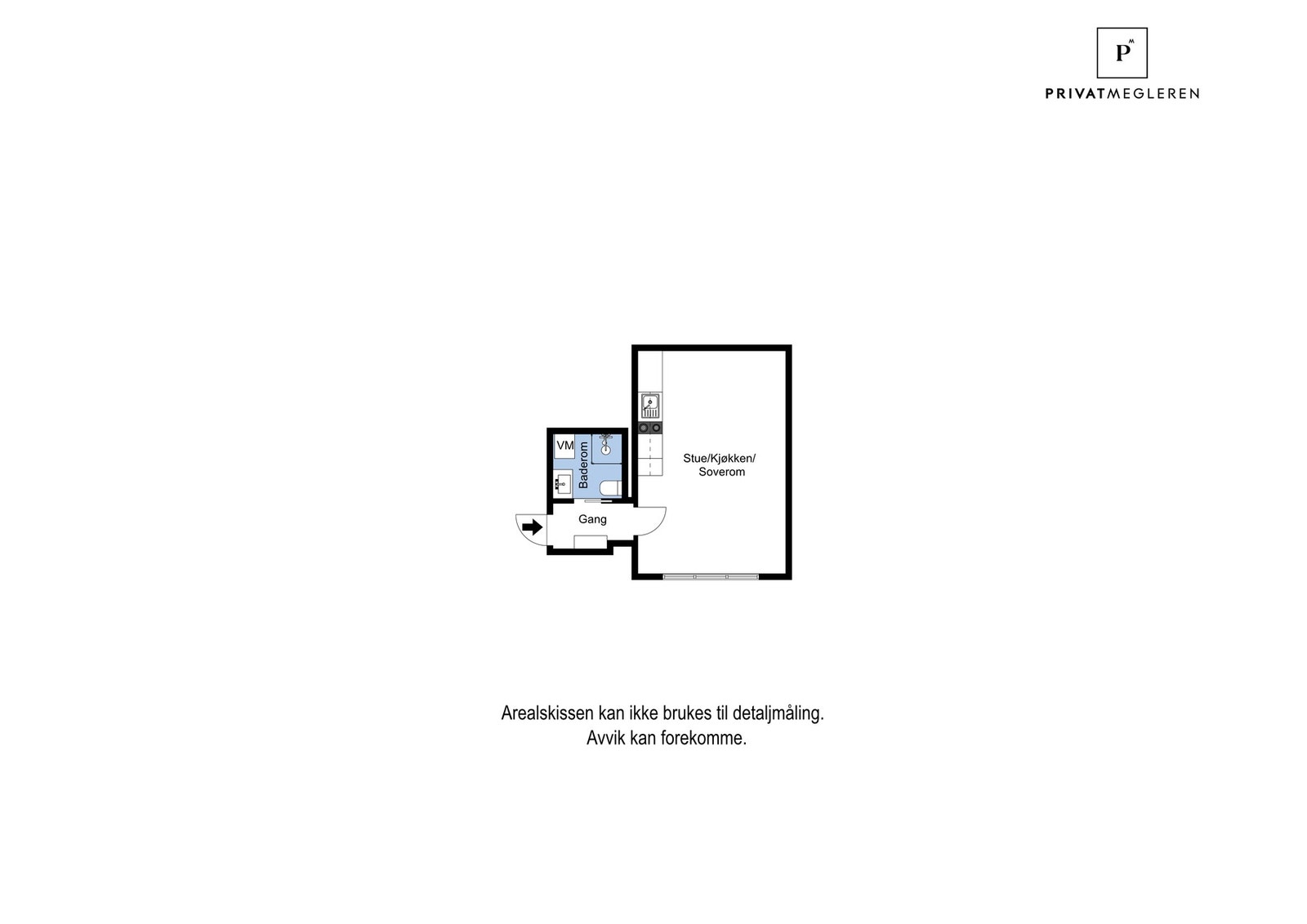 Plantegning utleiedel/studioleilighet Galleribilde