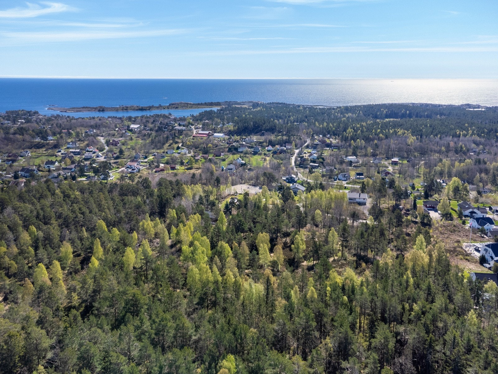 Dronebilde av boligfeltet Galleribilde