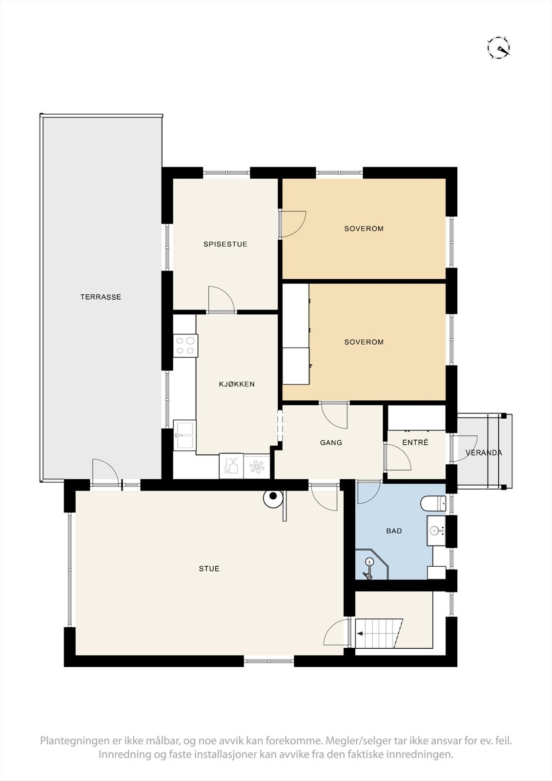 Plantegning over 1 etg. Galleribilde