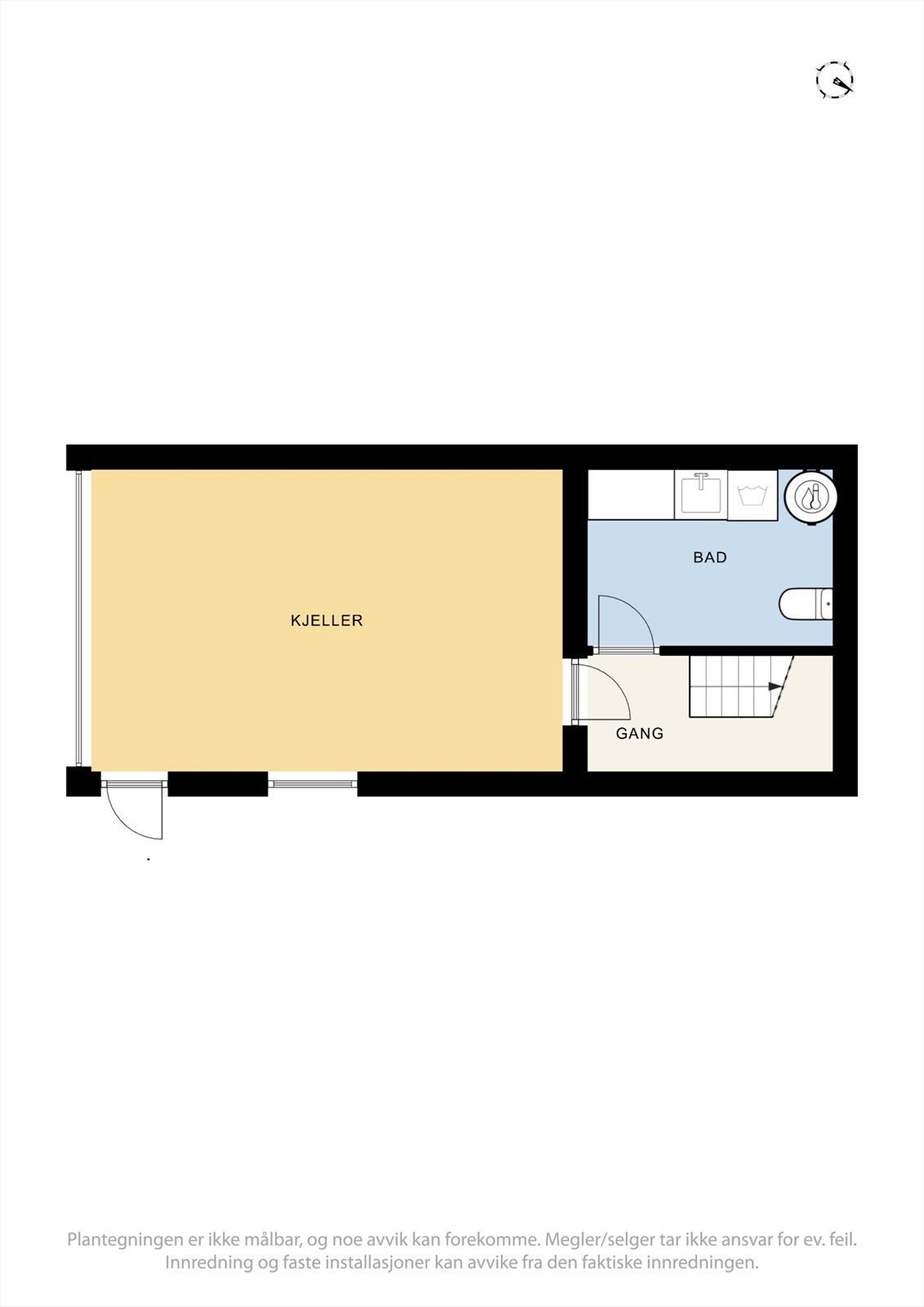 Plantegning over kjeller. Galleribilde