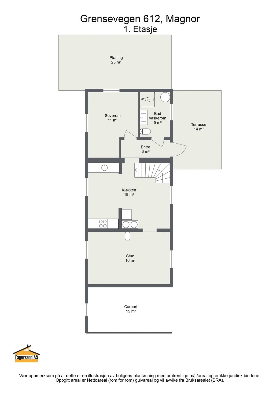 Planløsning 1. etasje Galleribilde