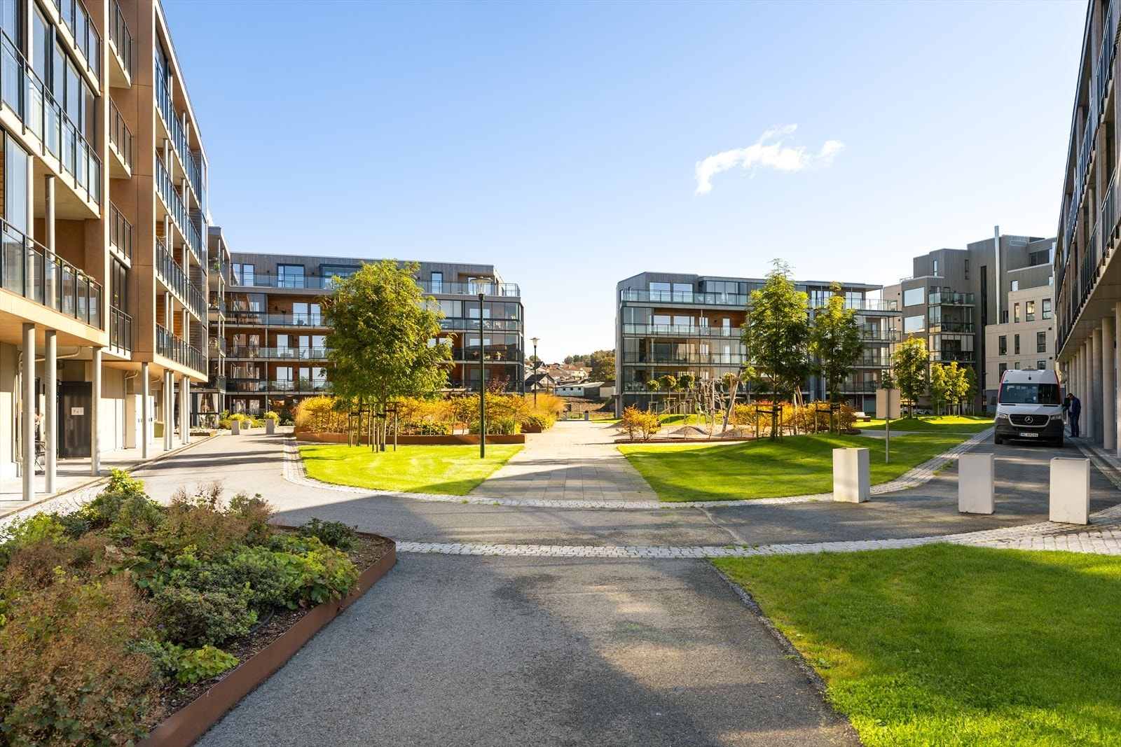 Fellesområdene er bilfritt. Galleribilde