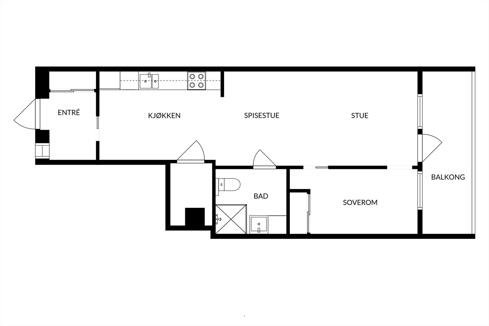 Planskisse. I tillegg kommer bod i kjeller. Galleribilde