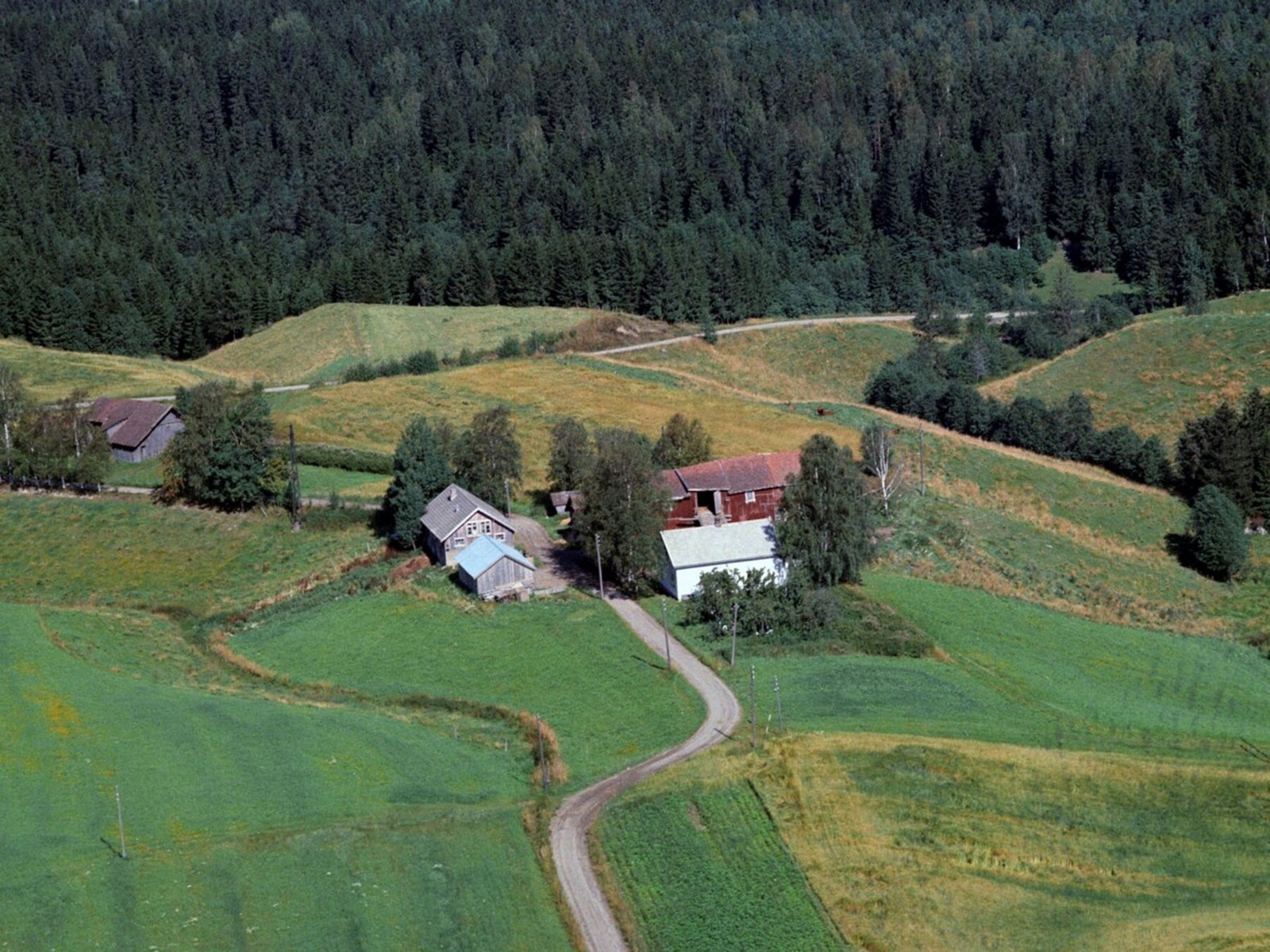 Eldre flyfoto fra gården (ukjent år) Galleribilde