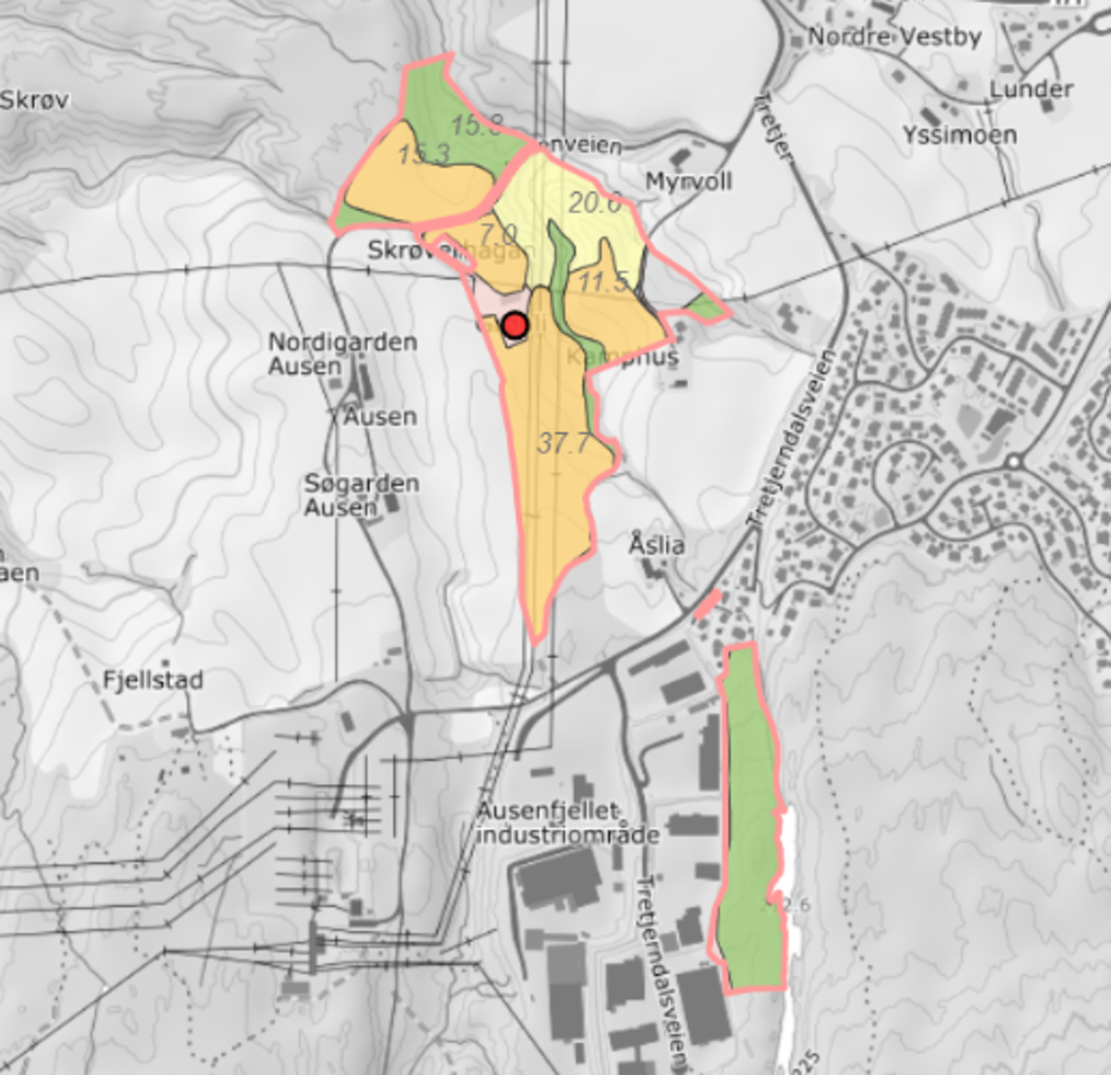 Kartutsnitt fra NIBIOs gårdskart Galleribilde