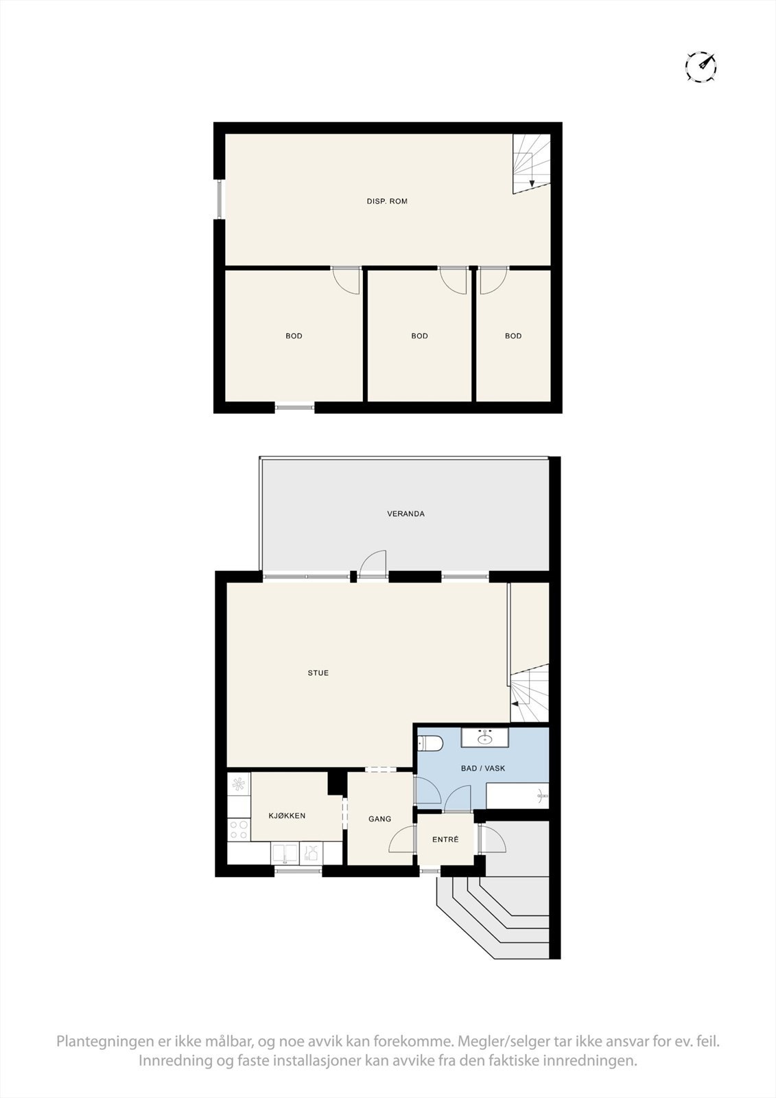 Plantegning 1. etasje og kjeller. Galleribilde