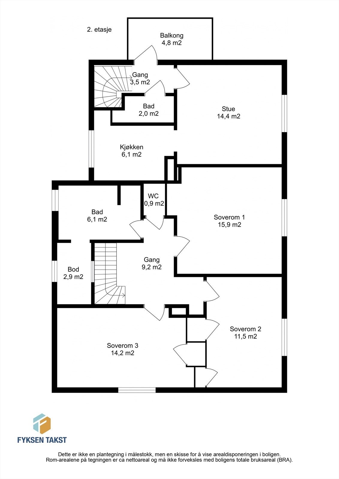 Planskisse 2 etasje Galleribilde