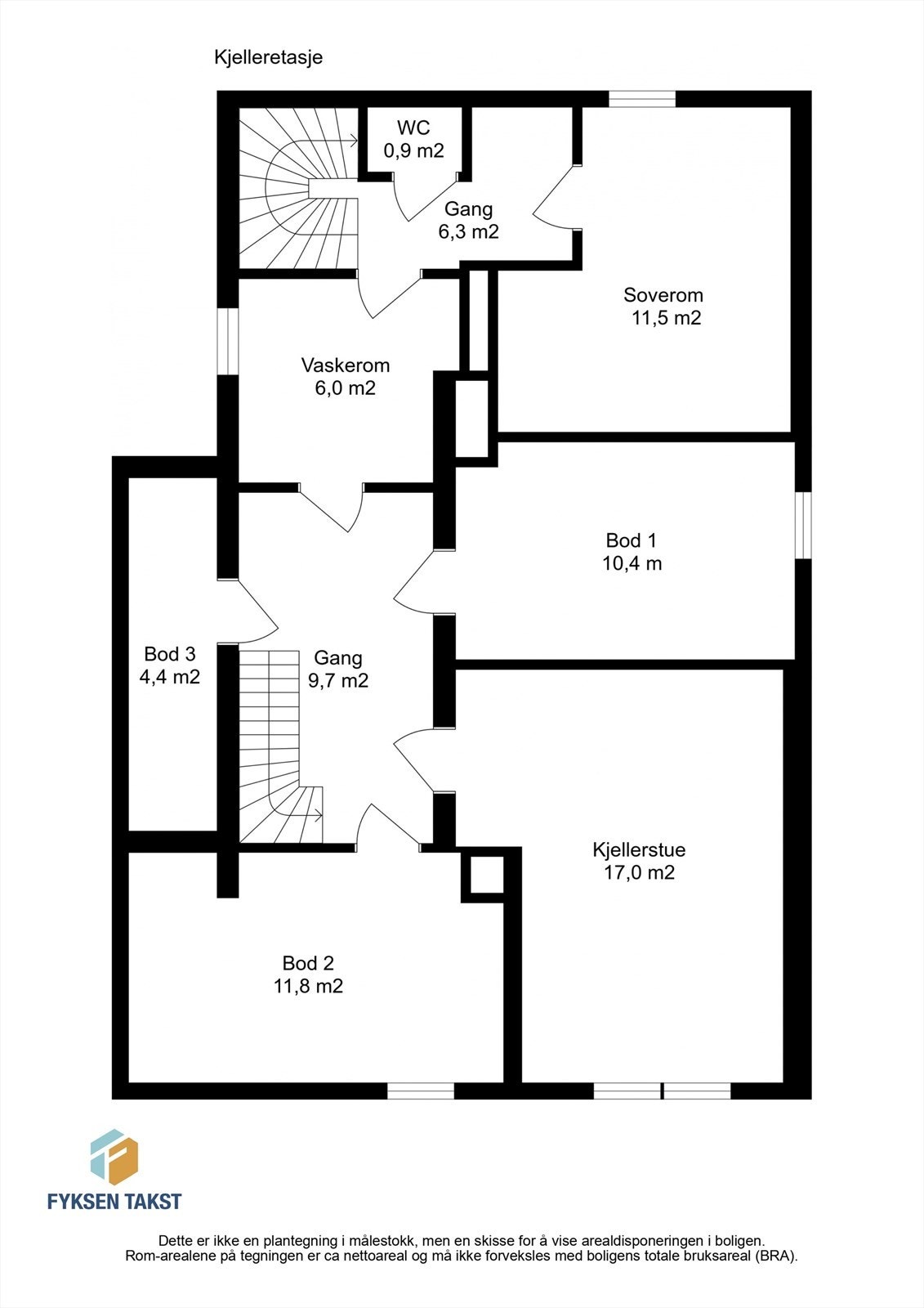 Planskisse kjelleretasje Galleribilde