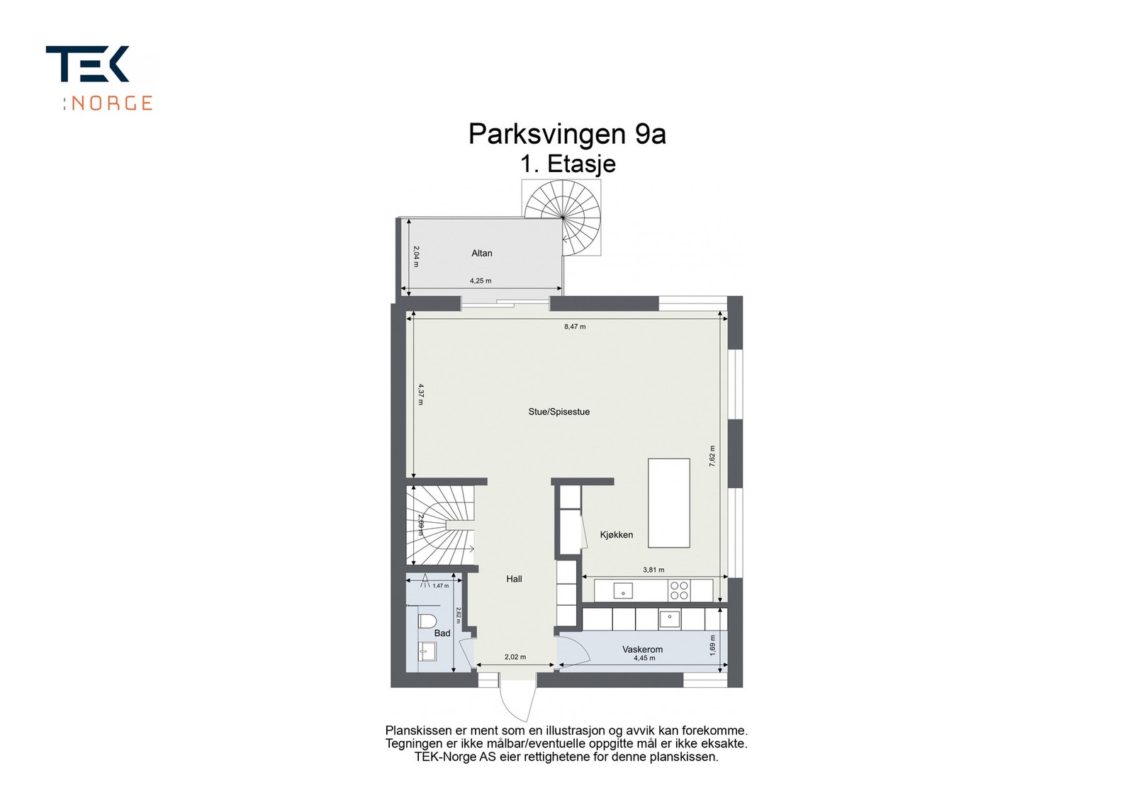 Plantegning 1. etasje Galleribilde