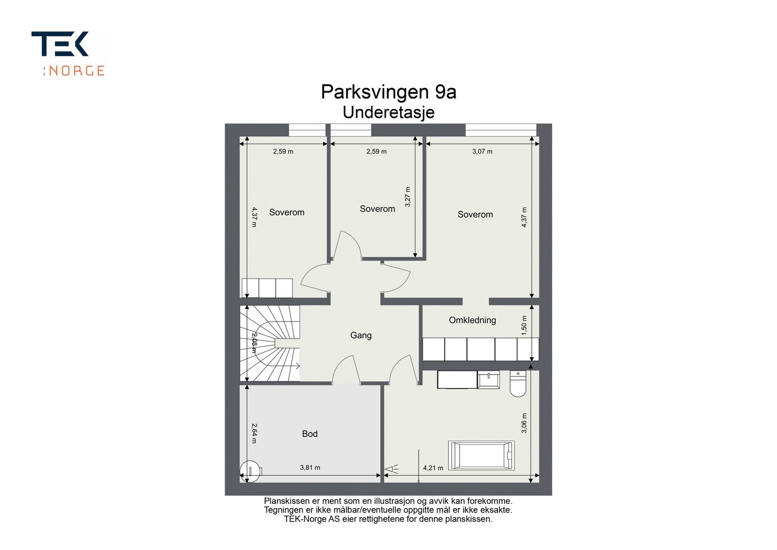 Plantegning underetasjen Galleribilde