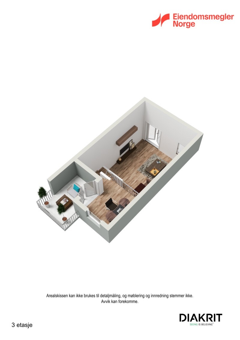 3D planskisse av overetasjen. Galleribilde