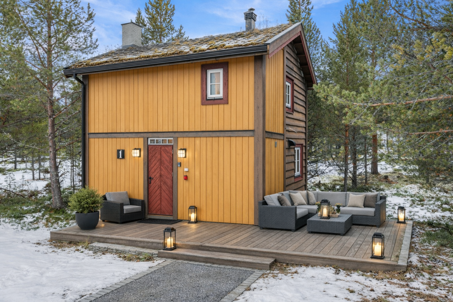 Hytte 1, ai generert som viser potensiale med terrasse Galleribilde