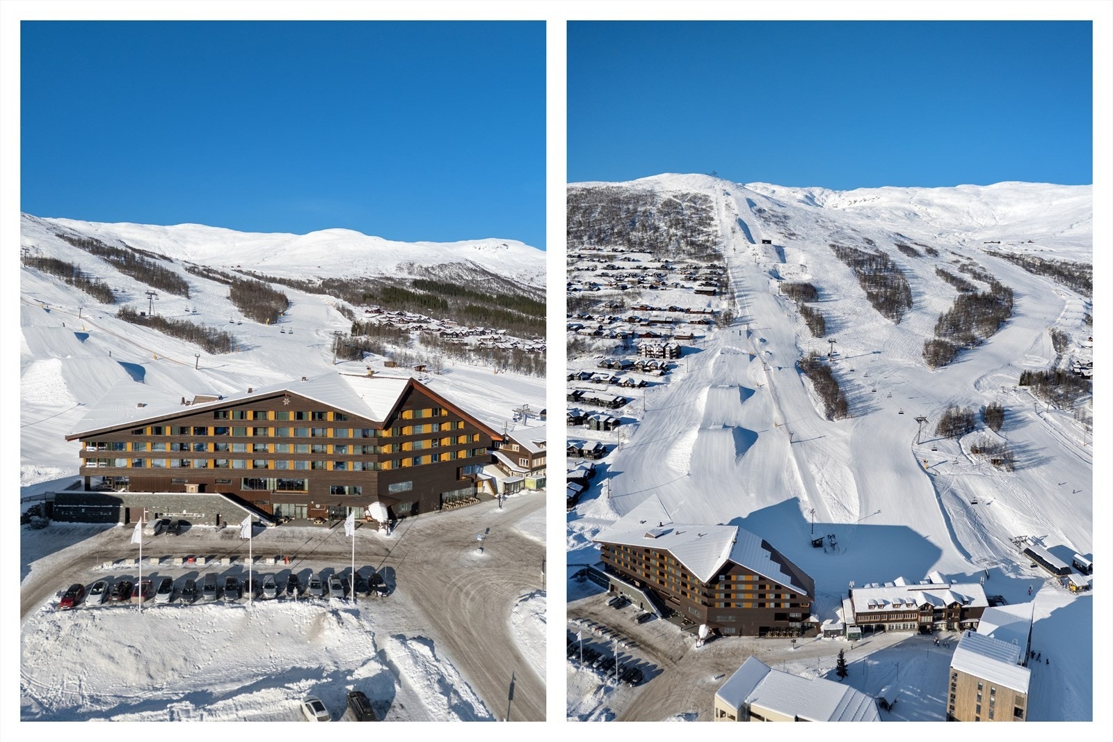 Bygget ligger tilnærmet ski-in/ski-out, med umiddelbar nærhet til alpinbakken og Helgatuntrekket Galleribilde