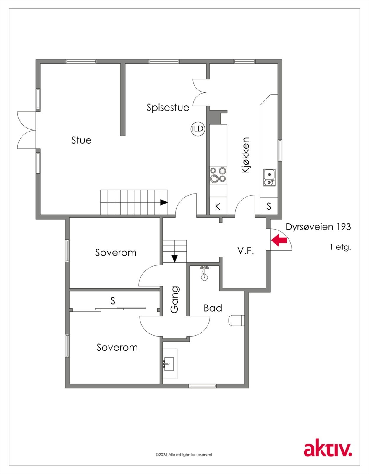Plantegning 1. etasje Galleribilde