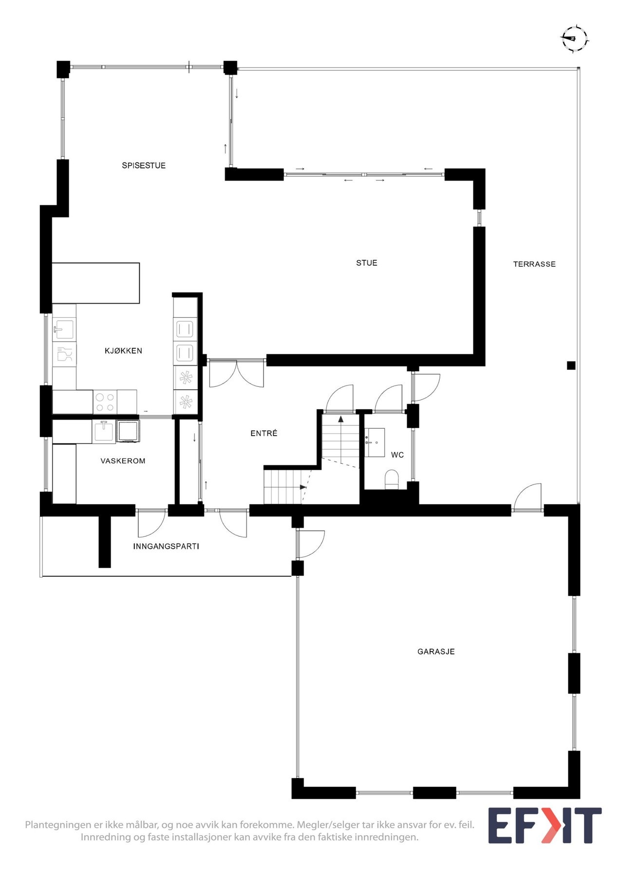 2D Plantegning - 1.etasje. Galleribilde