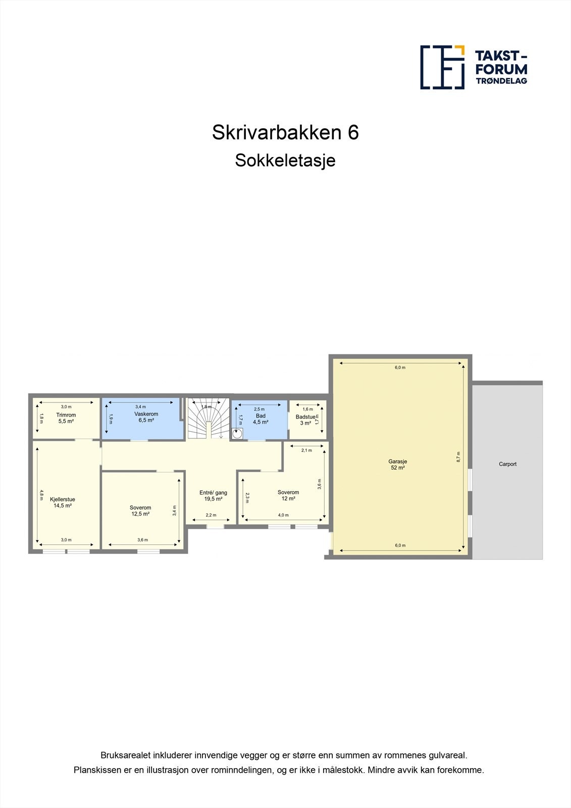 Planskisse - sokkeletasje Galleribilde