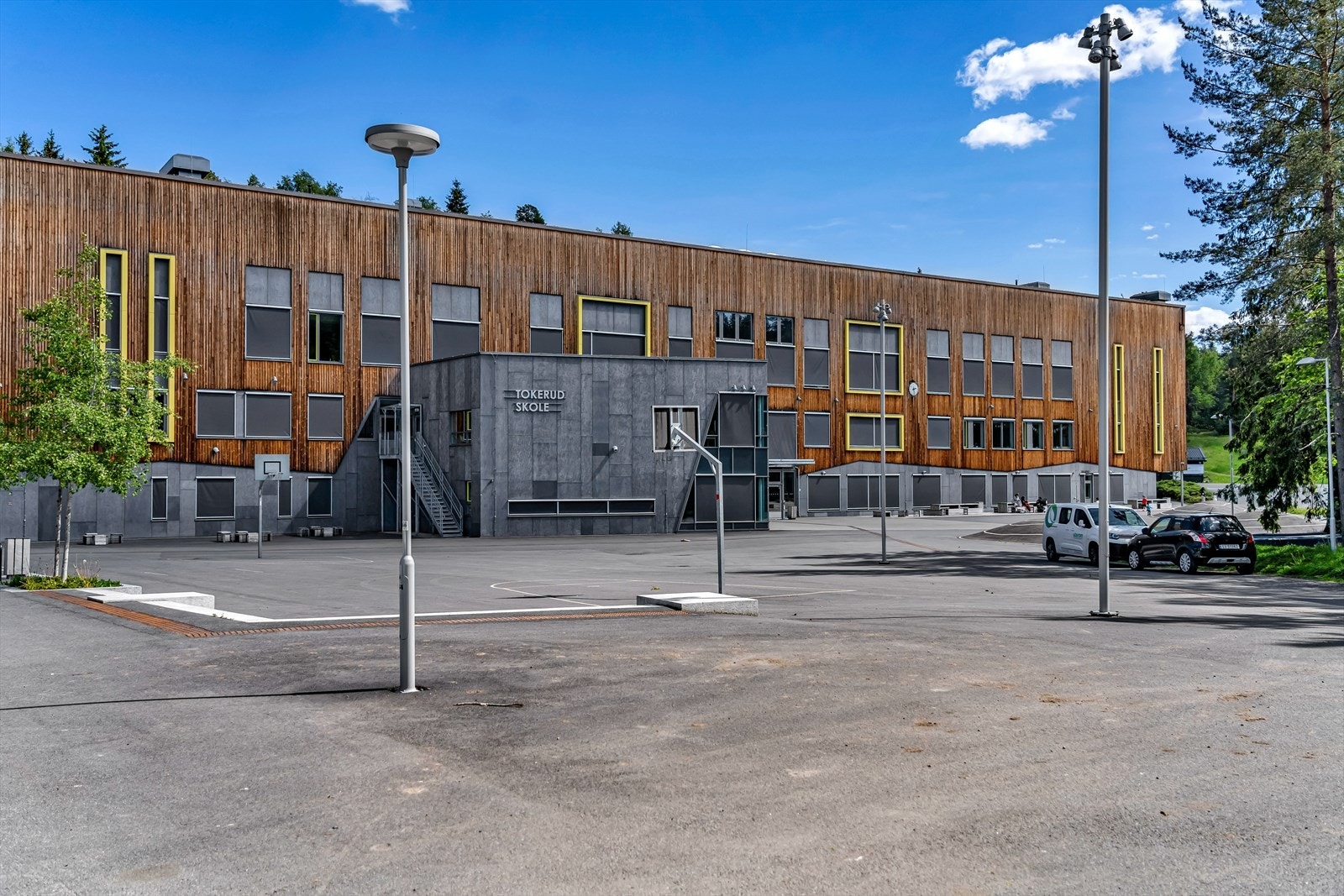 Fra boligen er det bilfrie gangveier til flere skoler og barnehager. Galleribilde