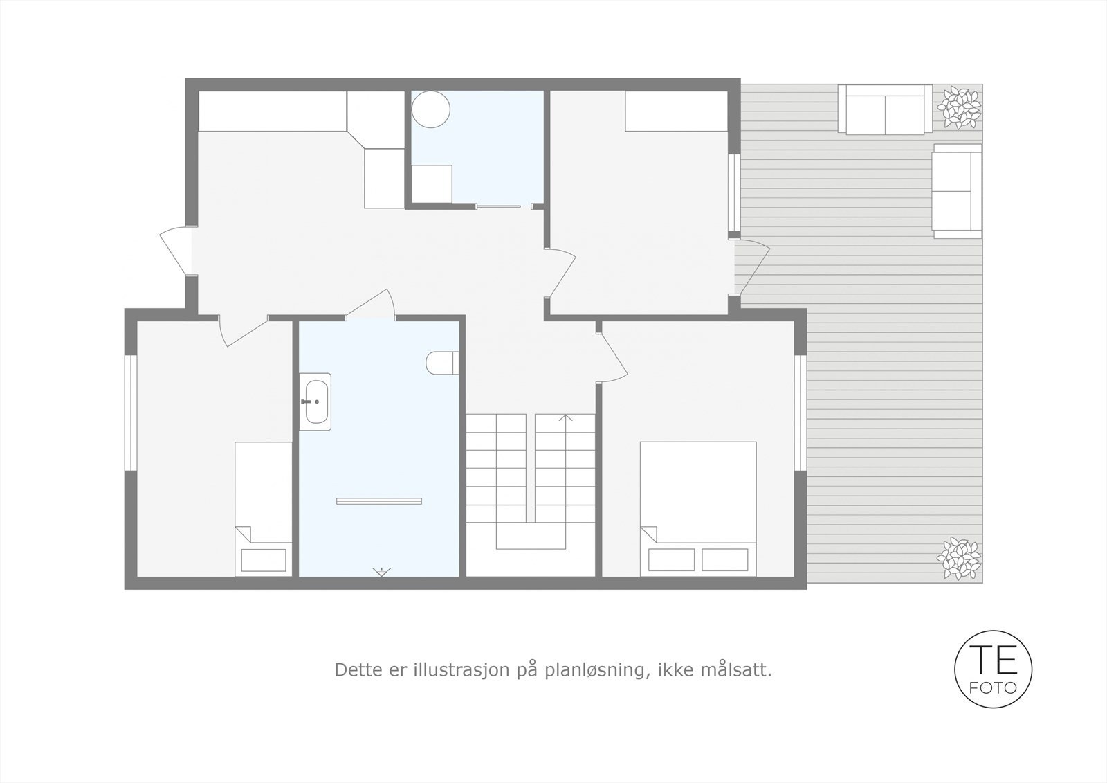 I 1. etasje er det 3 soverom, baderom om vaskerom Galleribilde
