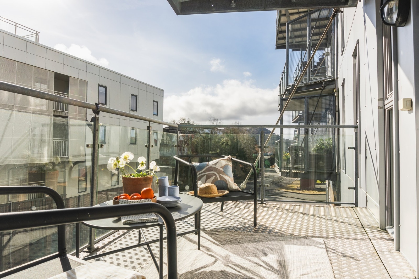 Leiligheten byr på en herlig balkong. Galleribilde