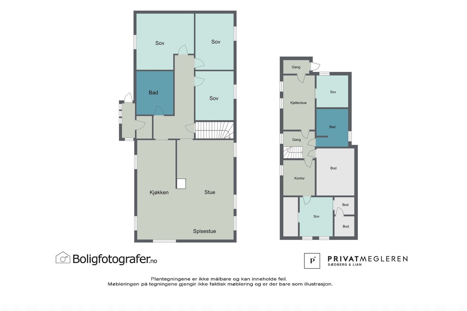 Plantegninger - ikke målsatt, kun en illustrasjon. Galleribilde