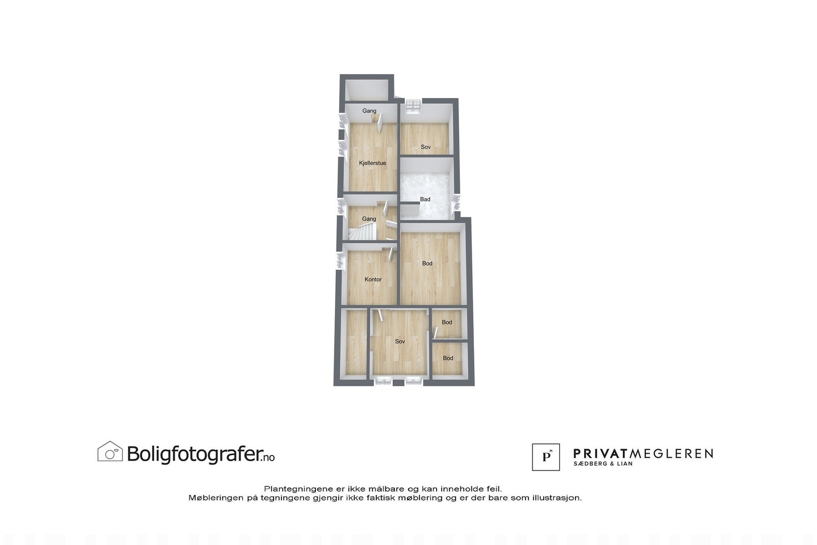 Plantegning kjeller - ikke målsatt, kun en illustrasjon. Galleribilde