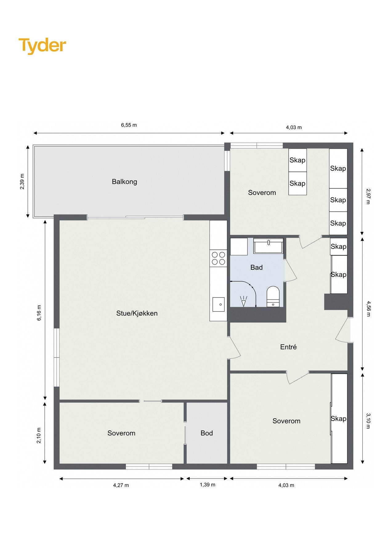 Leiligheten ligger i 2.etasje og har en god planløsning. Galleribilde