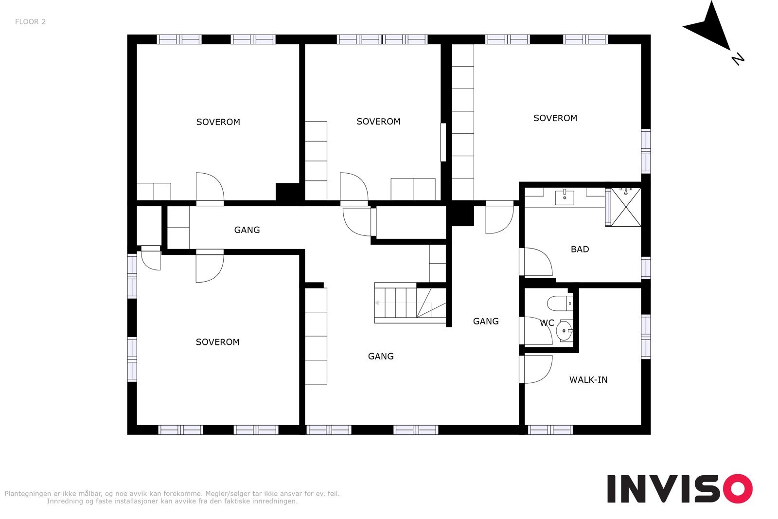 Planløsning 2. etasje våningshuset Galleribilde