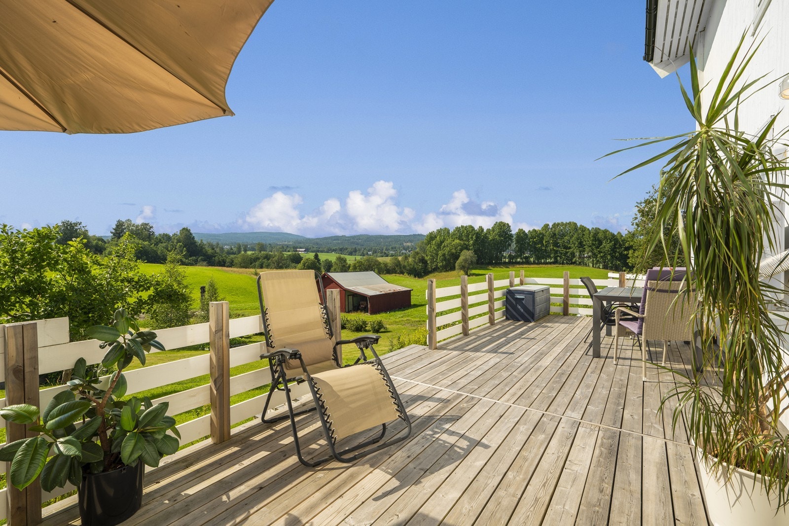 Stor og solrik terrasse Galleribilde