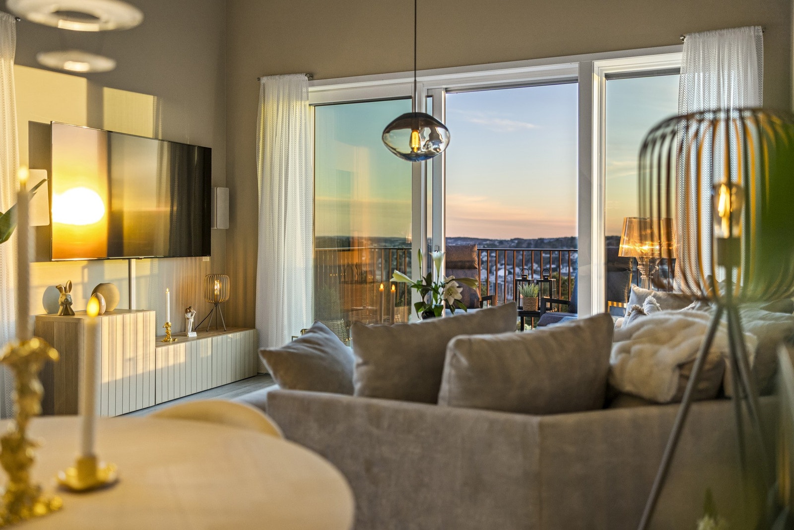 Solnedgang fra stuen Galleribilde