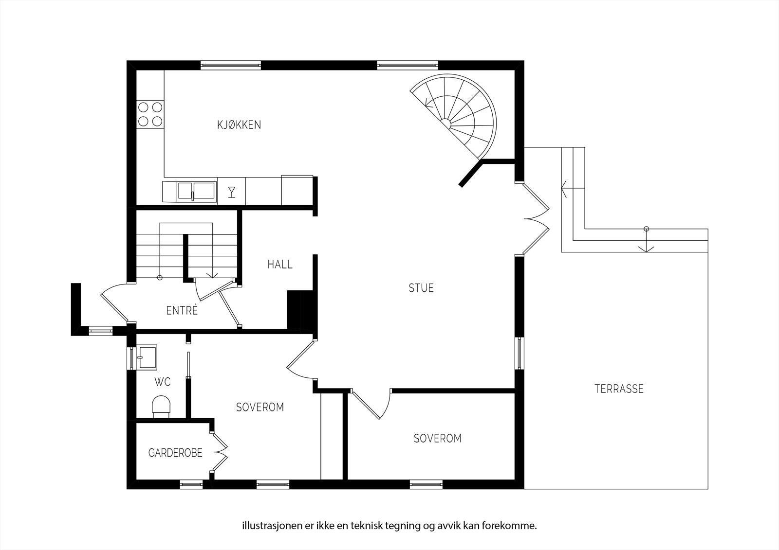 Planskisse 1. etasje Galleribilde