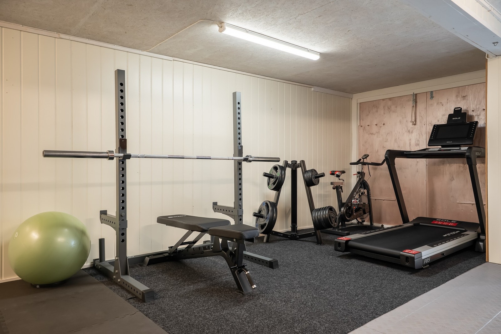Dagens treningsrom ble tidligere benyttet som dobbelgarasje. Galleribilde