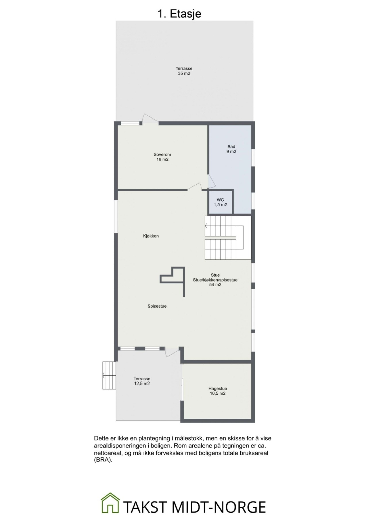 Planskisse 1. etasje. Galleribilde