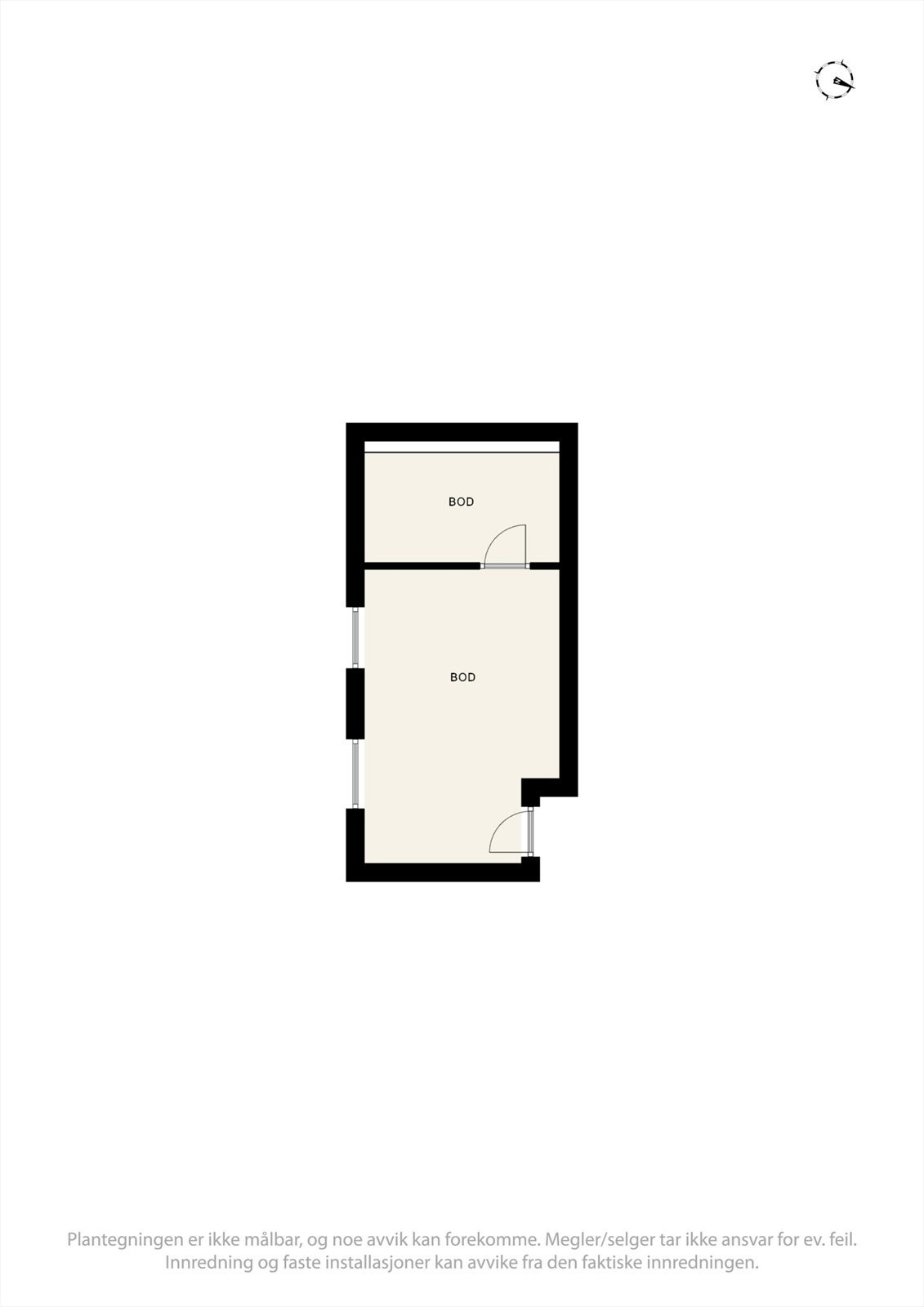 Plantegning - Bod x 2 tilknyttet garasjen Galleribilde