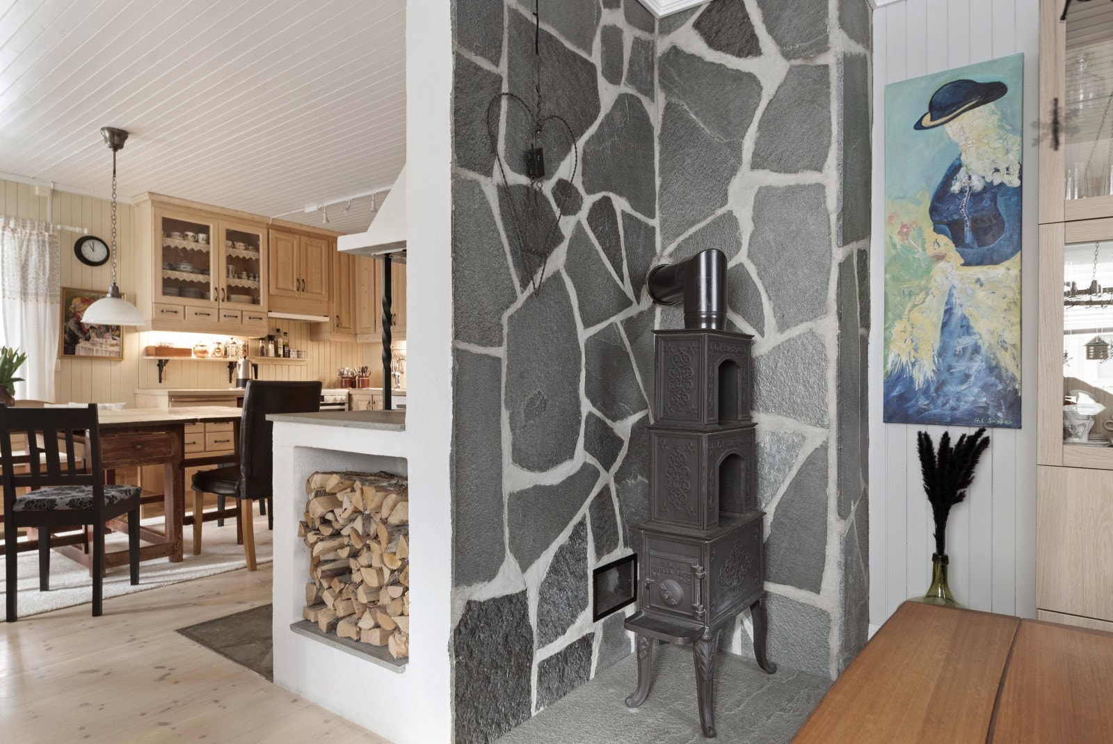 Stue, mot kjøkken. Galleribilde