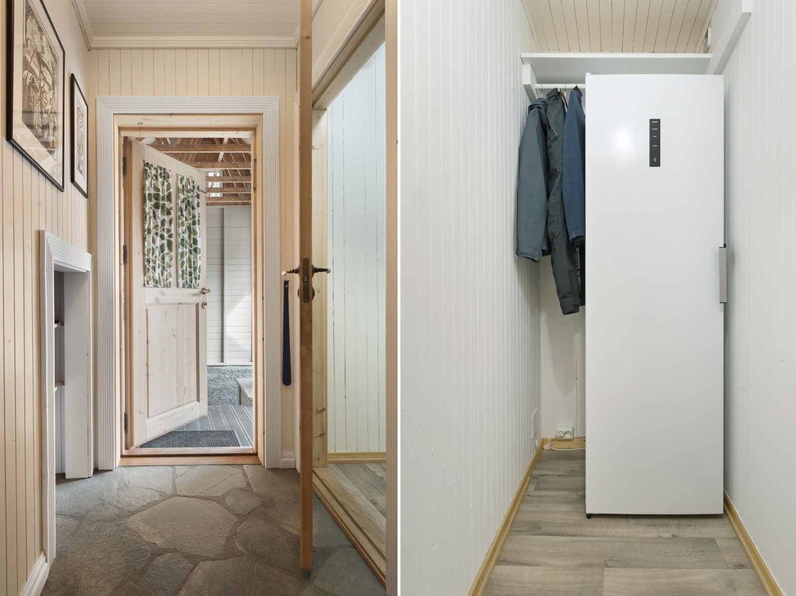 Gang og bod/garderobe ved inngang. Galleribilde