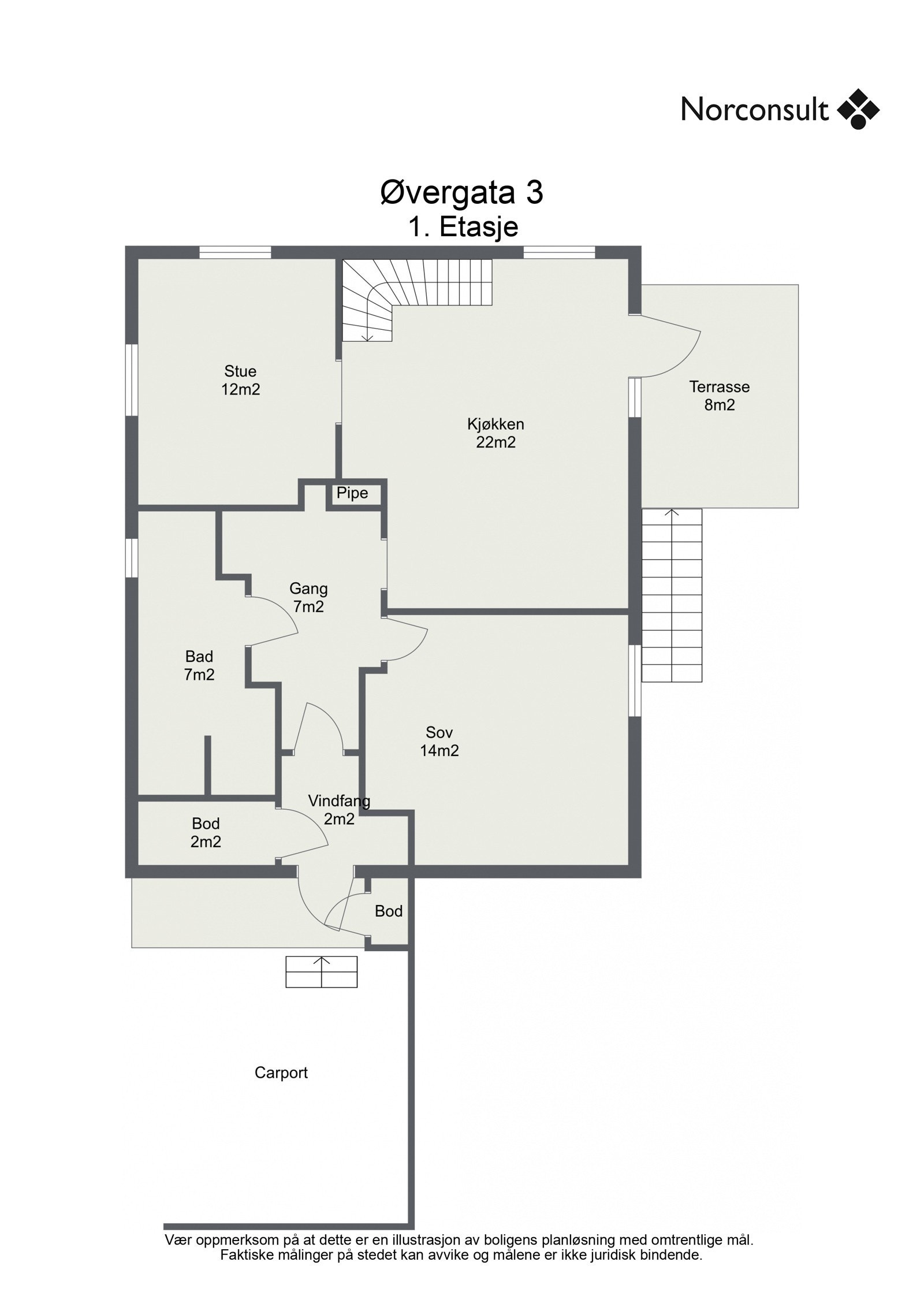 Planskisse 1. etasje Galleribilde