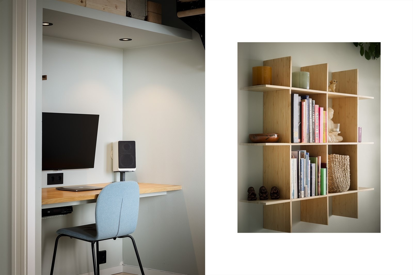 Praktisk nisje som egner seg til hjemmekontor, oppbevaring eller leseplass Galleribilde