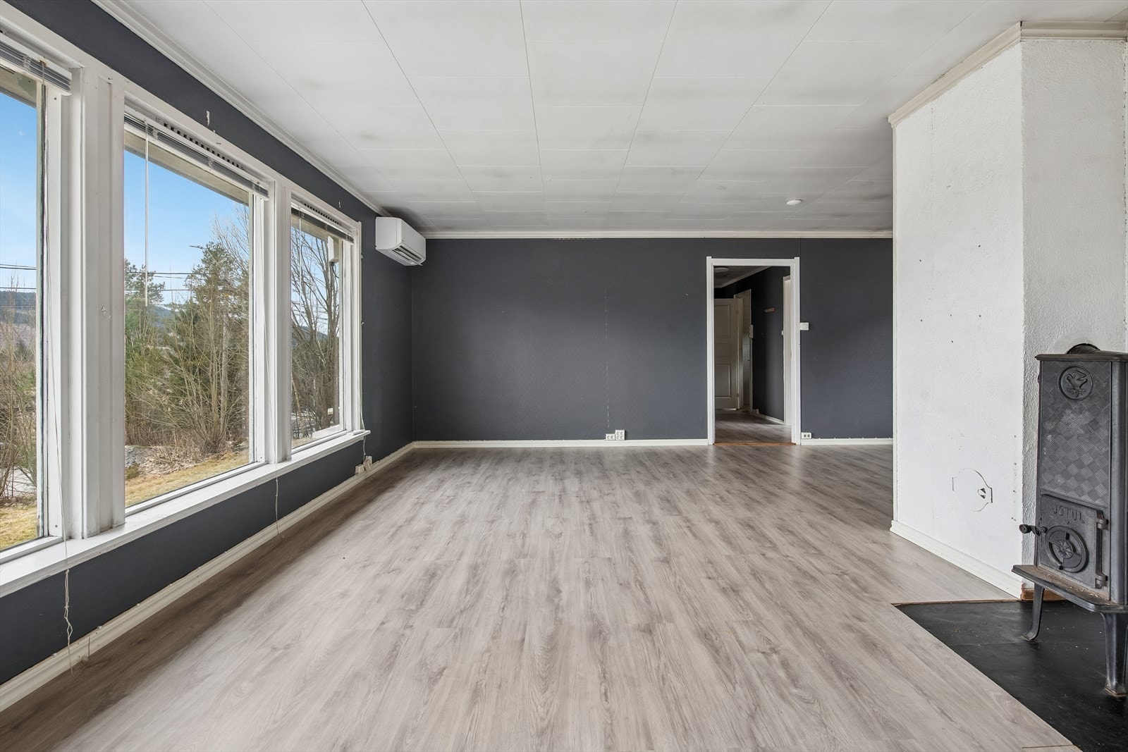 I stuen er også en luft-til-luft varmepumpe. Galleribilde