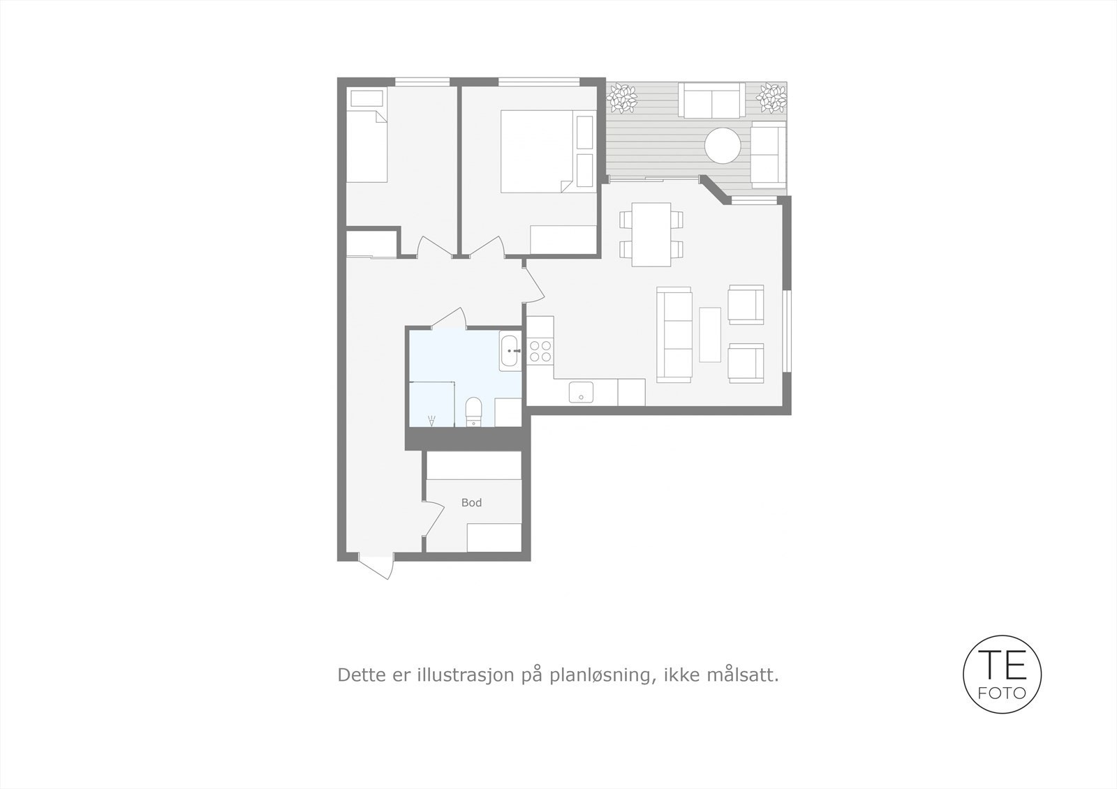 Illustrert plantegning. Galleribilde