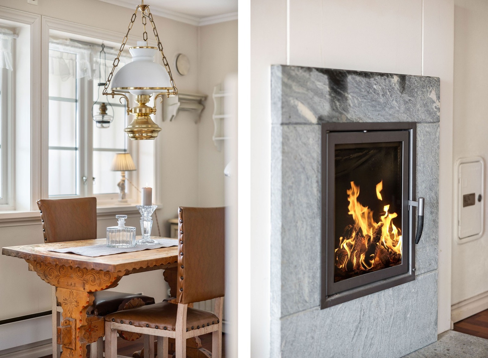 Stilfull peis i stuen. Galleribilde